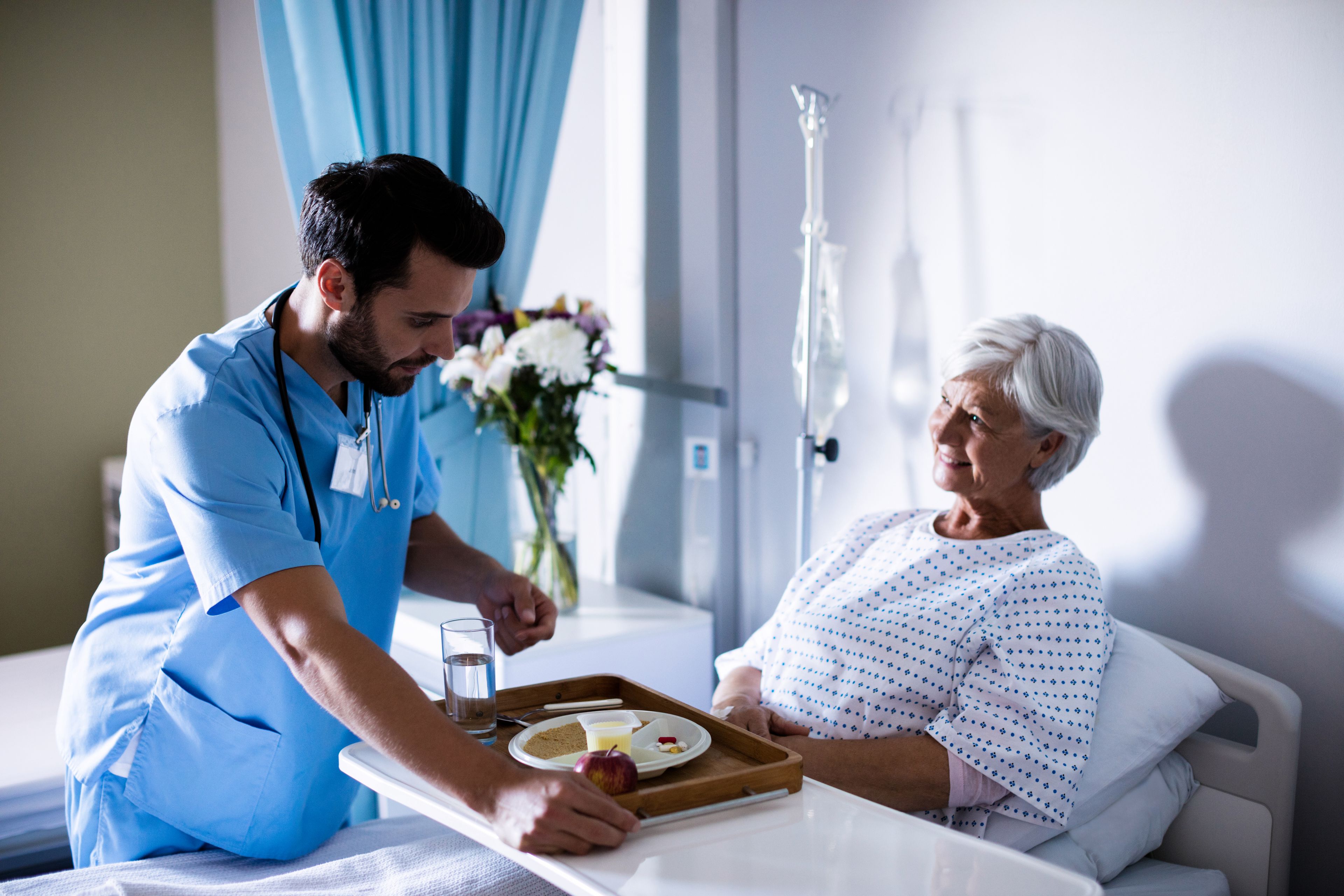 Doctor serving patient